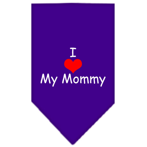 I Heart My Mommy Screen Print Bandana Purple Large
